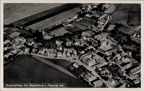 Postcard Burgweinting Regensburg on the Danube Upper Palatinate, aerial photograph