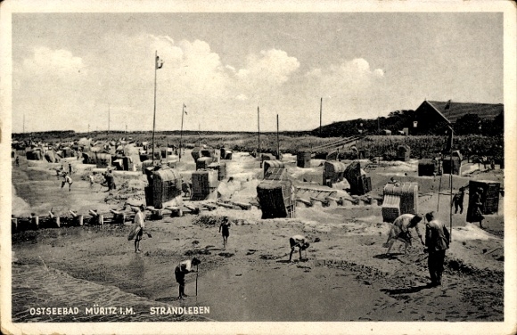 Postcard Ostseebad Graal Müritz, beach life, beach chairs