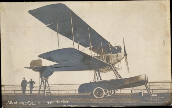 Ak Albatros Marine Doppeldecker, Militär Wasserflugzeug, Sanke 904