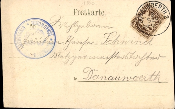 Postcard Donauwörth in Swabia Bavaria, war memorial