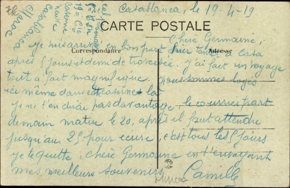 Postcard Casablanca Morocco, Les Casernes