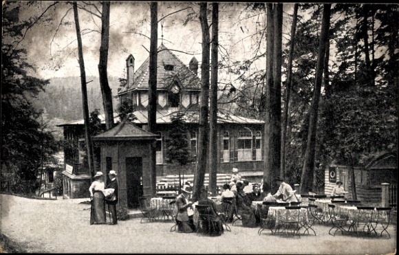 Postcard Bad Elster im Vogtland, Café Waldquelle