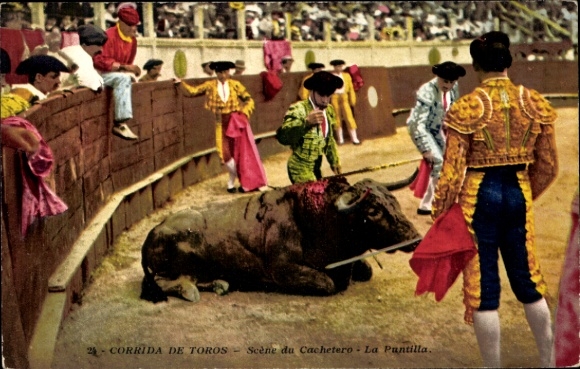 Ak Stierkampf, Scène du Cachetero, La Puntilla