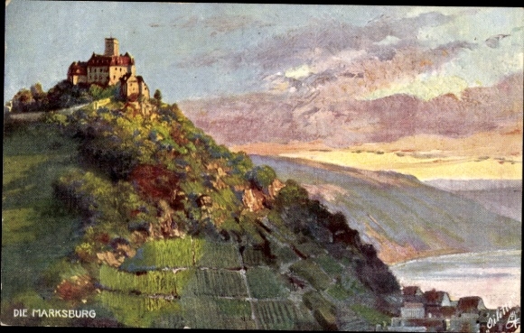 Artist Postcard Braubach am Rhein, The Marksburg and Surroundings, Tuck 679 B