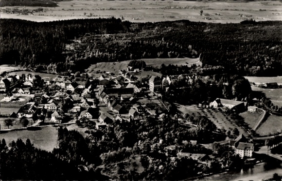 Postcard Lautrach in Swabia Unterallgäu, aerial photograph