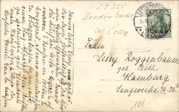 Photo Postcard Beedenbostel in Lower Saxony, residential building, residents in the garden
