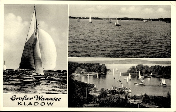 Ak Berlin Spandau Kladow, Großer Wannsee, Segelboote