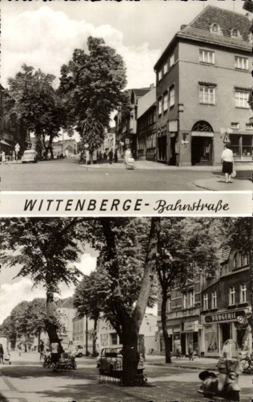 Postcard Wittenberge on the Elbe, Bahnstraße