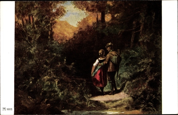 Artist PC Spitzweg, Carl, stalking, lovers, hunters