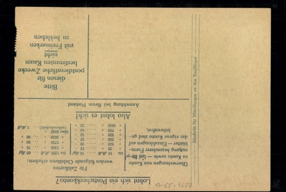 Payment card 791 "(12b) Dornbirn 10.4.45" with postcode