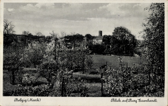Ak Bad Belzig in de Mark, uitzicht op kasteel Eisenhardt