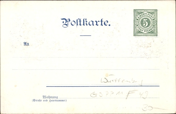 KP pocztowa Stuttgart w Badenii Wirtembergii, Pomnik Schillera, Schlossplatz, Johanneskirche