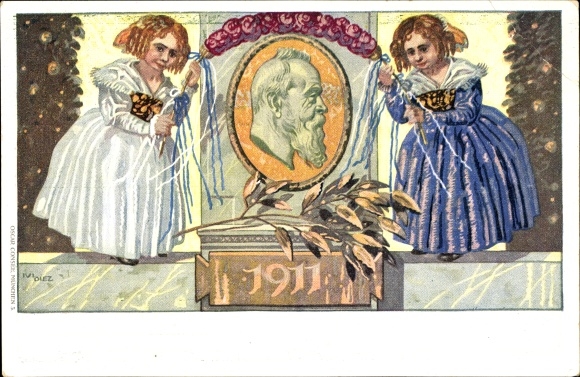 Postwaardestuk kunstenaarsbriefkaart Diez, M., prins-regent Luitpold van Beieren 1911, 5 Pfennig