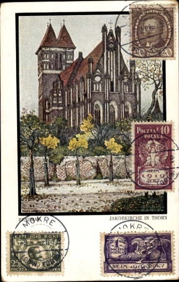 Artist Postcard Bendrat, Toruń Thorn West Prussia, St. James Church