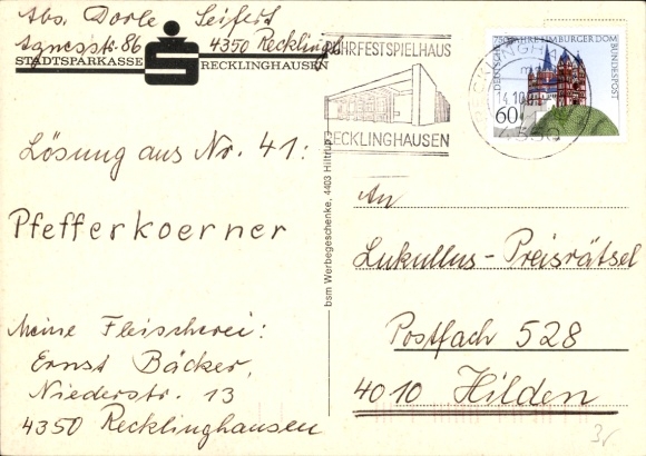 Postcard Recklinghausen, Stadtsparkasse