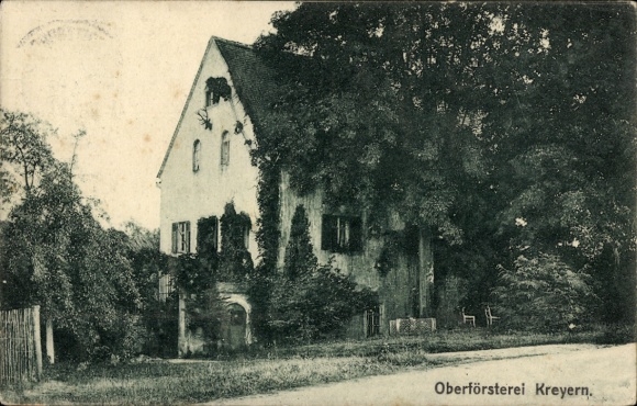 Postcard Kreyern Coswig in Saxony, Forestry Office