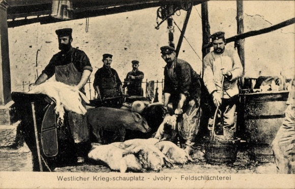 Ak Westlicher Kriegsschauplatz, Ivoiry, Feldschlächterei