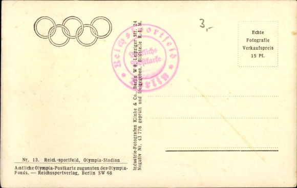 Postcard Berlin Charlottenburg Westend, Reichssportfeld, Olympic Stadium, aerial photograph