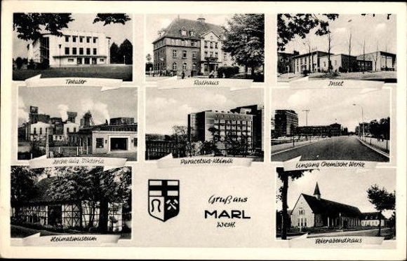 10 alte Ak Marl in Westfalen, diverse Ansichten