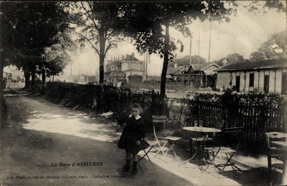 Postcard Achères Yvelines, La Gare