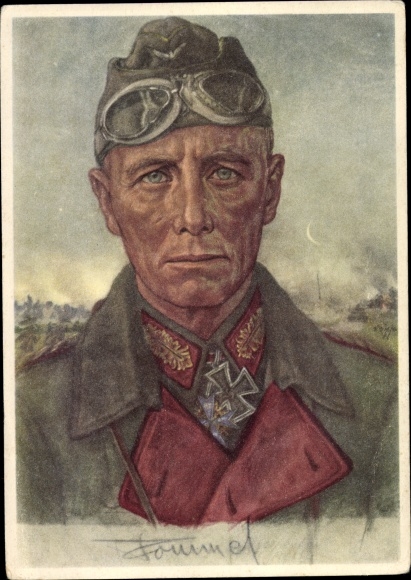 Artist PC Willrich, Wolfgang, Major General Rommel, Knight's Cross recipient, Panzer Division, VDA