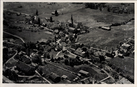 Postcard Weitnau in the Oberallgäu Swabia, aerial photograph