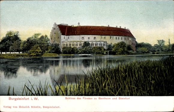 Ak Burgsteinfurt Steinfurt im Münsterland, Schloss des Fürsten zu Bentheim und Steinfurt, Wassera