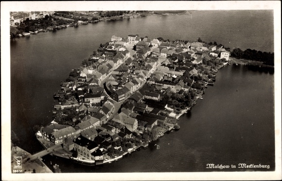 Ak Malchow in Mecklenburg, Fliegeraufnahme, Klinke 14031