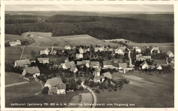 Ak Igelsberg Freudenstadt im Schwarzwald, Fliegeraufnahme