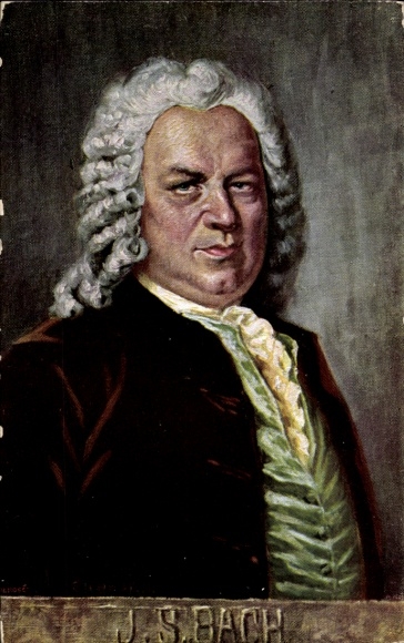 Kunstenaar Ak Eichhorn, componist Johann Sebastian Bach, portret