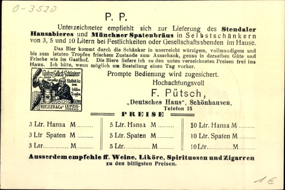 Postcard Schönhausen Elbe, Gasthof Deutsches Haus, Fr. Pütsch