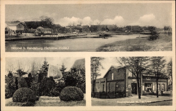 Ak Nübbel in Sleeswijk-Holstein, algemeen beeld, bedrijfsgebouw