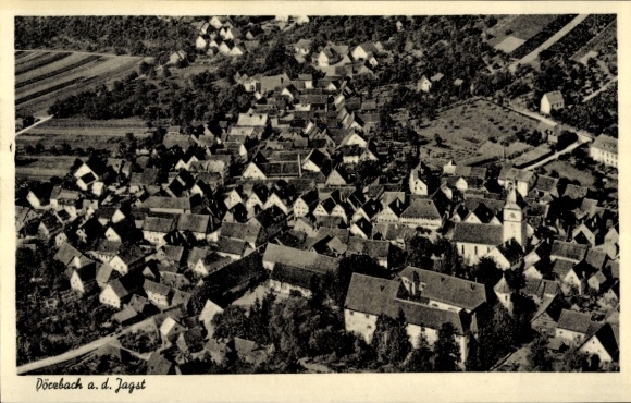Postcard Dörzbach an der Jagst Württemberg, aerial photograph