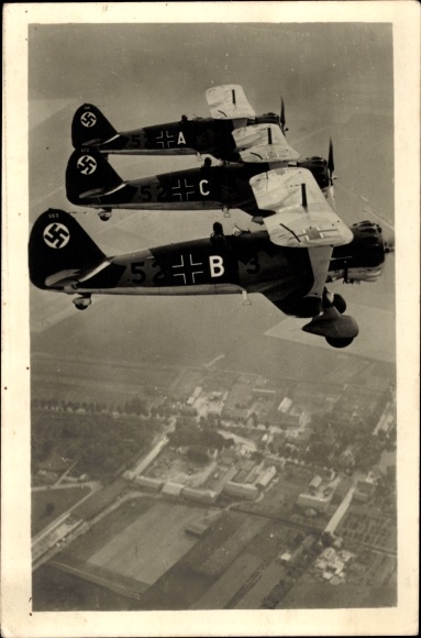 Postcard Henschel Hs 123, Luftwaffe, dive combat single seater