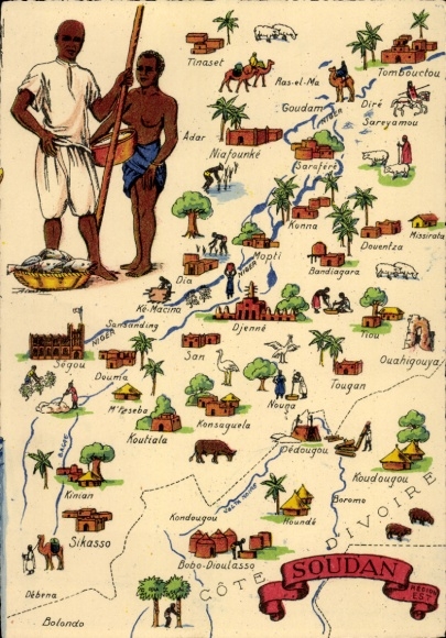 Landkarten Ak Sudan, Fischer