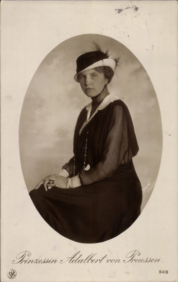 Postcard Adelheid of Saxe Meiningen, wife of Prince Adalbert, portrait, NPG 5418