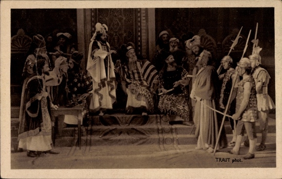 Postcard Oberammergau in Upper Bavaria, Passion Play 1922, Jesus before the Sanhedrin