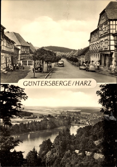 Ansichtkaart Güntersberge Harzgerode am Harz, straatgedeelte, panorama