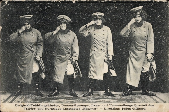 Postcard Dresden Altfranken, Original Spring Children Women's Singing, Dance, and Transformation Quartet...