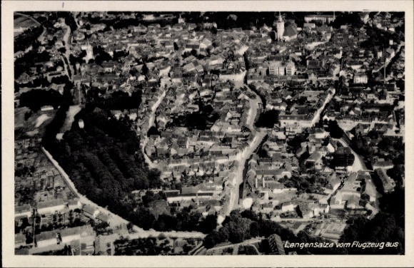 Postcard Bad Langensalza Thuringia, aerial photograph