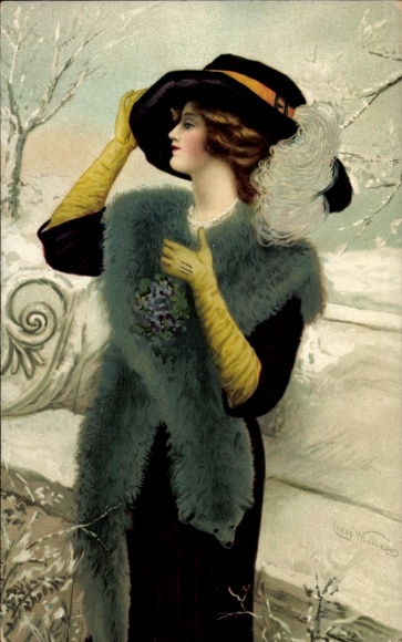 Artist Postcard Woollet, Cress, portrait of a Woman