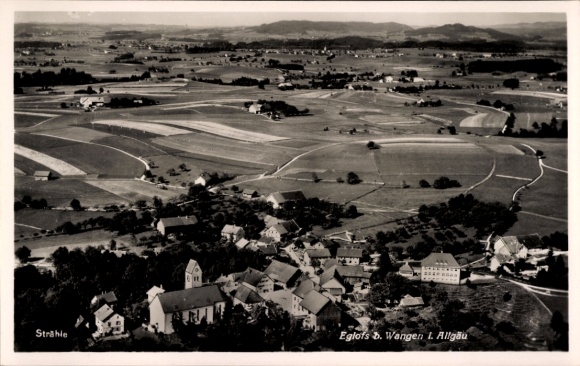 Postcard Eglofs Argenbühl in Allgäu, aerial photograph