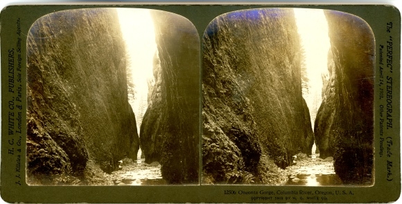 Stereo Foto Oregon USA, Columbia River, Oneonta Gorge