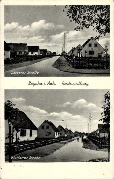 Ak Raguhn in Anhalt, Zerbster Straße, Reichssiedling, Wolfener Straße