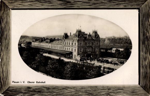 Postcard Plauen in Vogtland, Upper Station, Architecture, People on the Platform