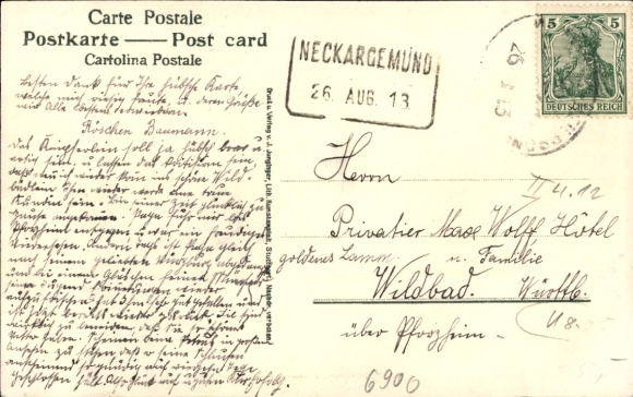 Song Postcard D' Swabian Railway, steam locomotive, railway, map IV