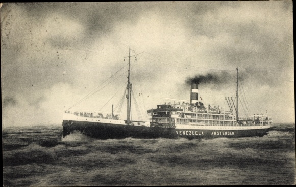 Postcard Steamer SS Venezuela, Royal Netherlands West India Mail