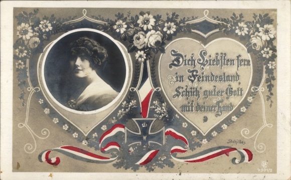 Postcard Niederlössnitz Niederlößnitz Radebeul Saxony, Protect, good God with your hand. Protect...