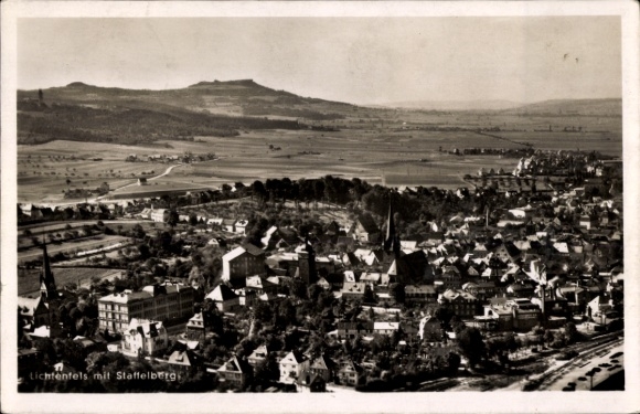 Ak Lichtenfels in Hessen, Panorama mit Staffelberg