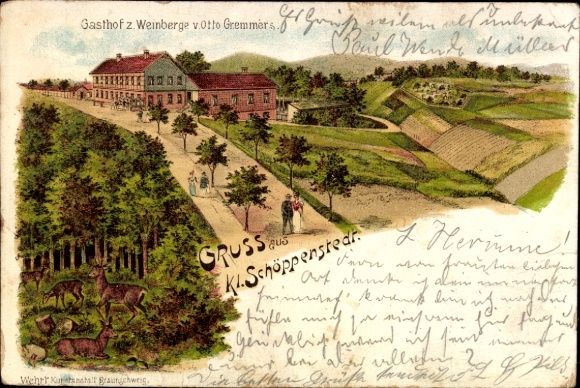 Chromo-Litho Schöppenstedt in Lower Saxony, Gasthof Weinberge